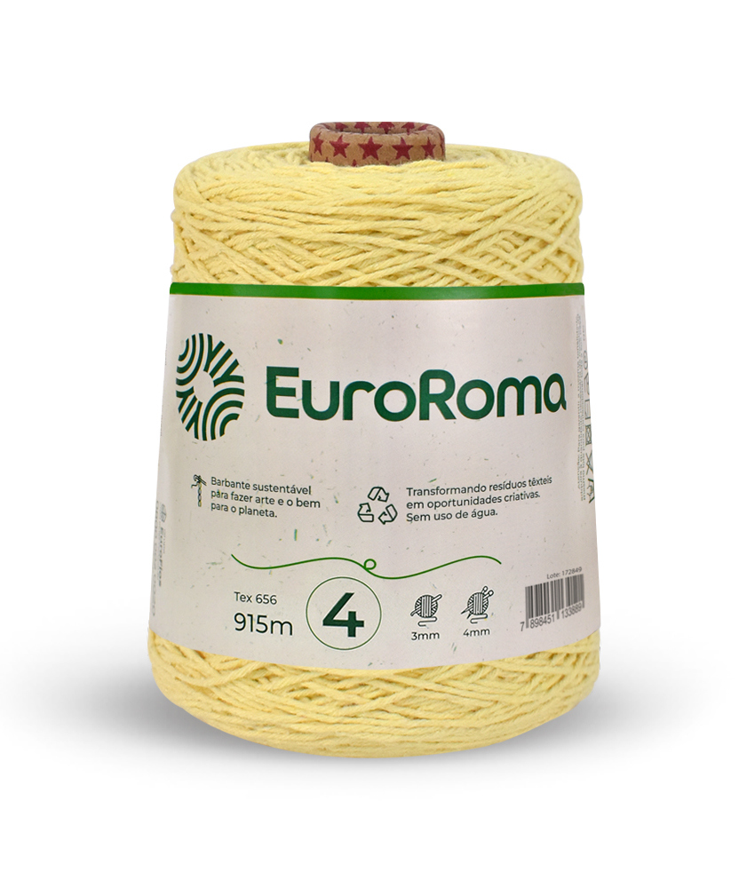 barbante euroroma n4 amarelo bebê