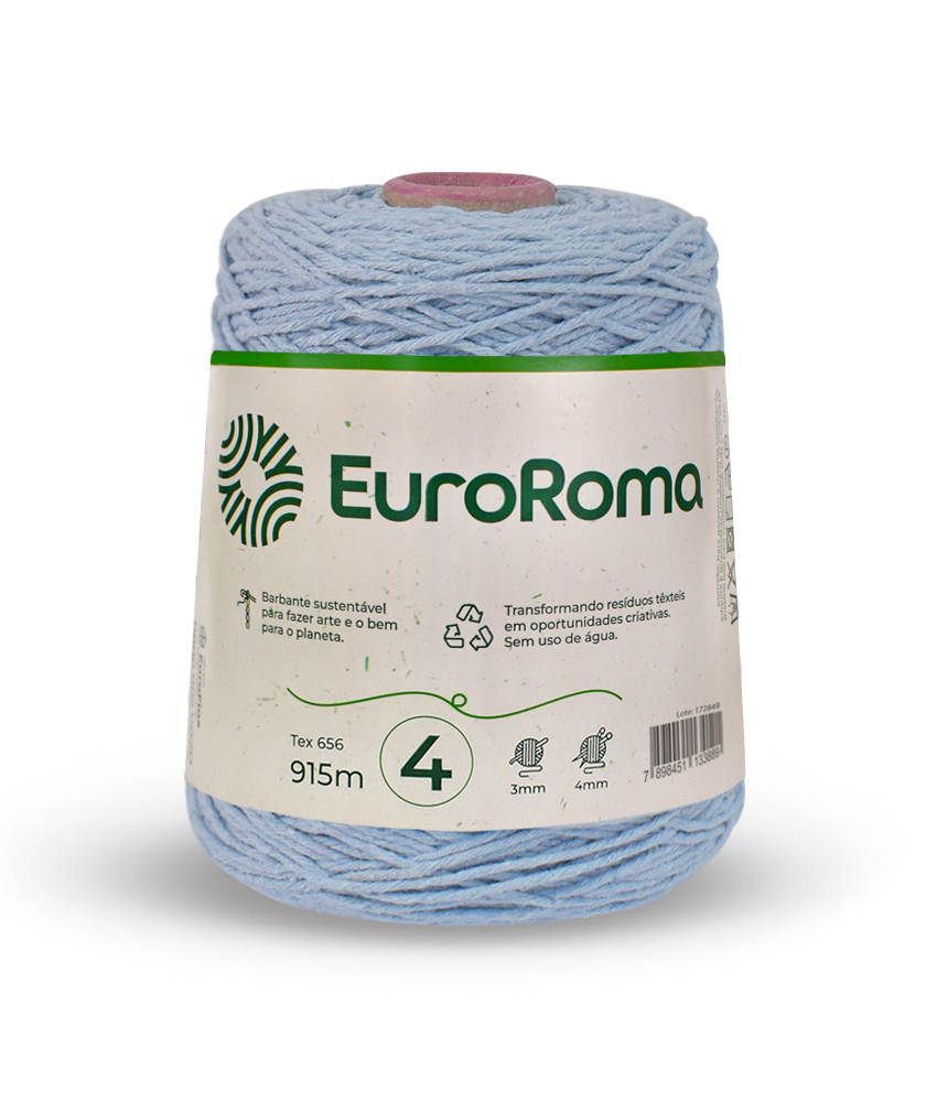 barbante euroroma n4 azul bebê