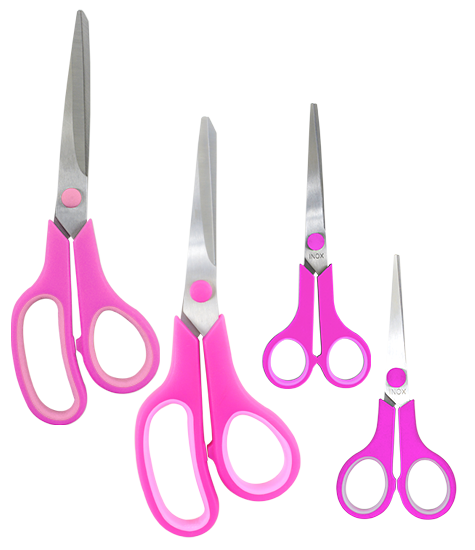 tesouras comfort rosa círculo