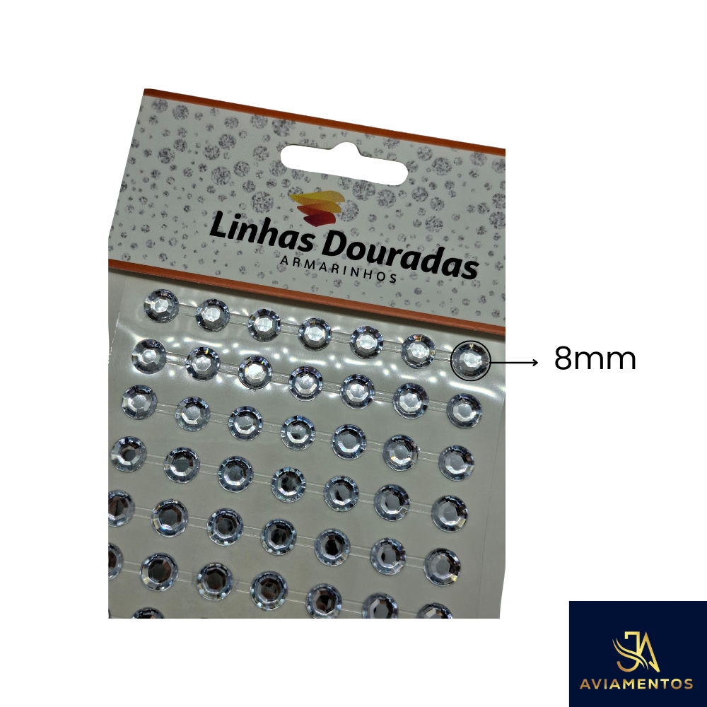 7908355725186 – cartela strass 8mm prata aprox