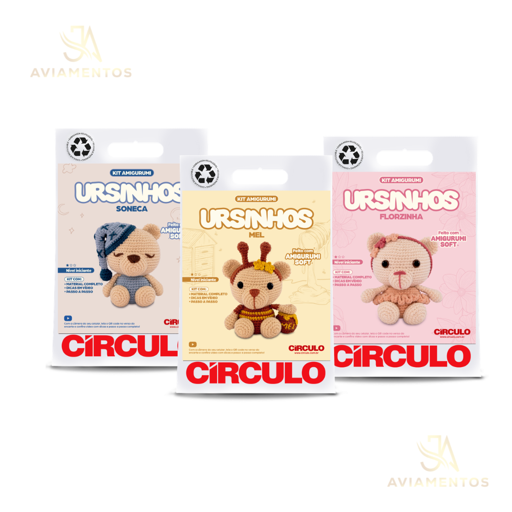 kit amigurumi ursinhos capa
