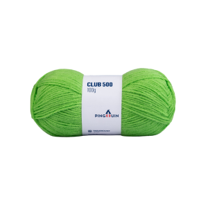 Foto com fundo branco contendo um novelo de 100g do fio club 500 pingouin na cor sport green