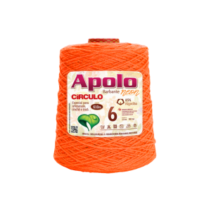 barbante apolo neon círculo 600g cor laranja neon