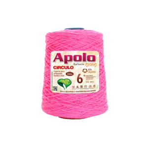barbante apolo neon círculo 600g cor rosa neon