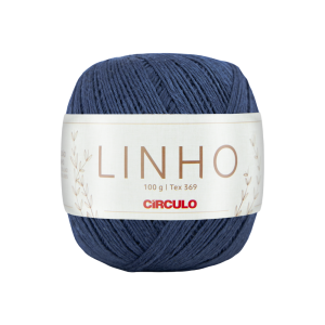 fio linho círculo cor anil profundo