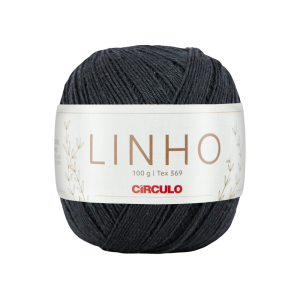 fio linho círculo cor preto