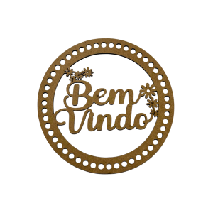 MANDALA MDF BEM-VINDO 20CM PARA CROCHÊ