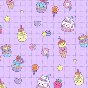 tecido estampa kawaii círculo 3041