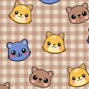 tecido estampa kawaii círculo 3043