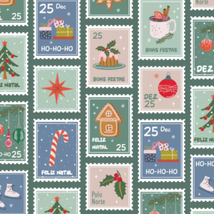 tecido estampa natal círculo estampa 3085