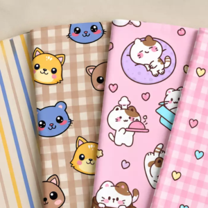 tecido estampa kawaii círculo
