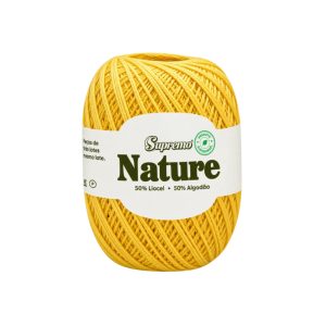 fio nature supremo cor amarelo ouro, fio de liocel e algodão