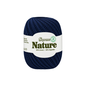 fio nature supremo cor azul marinho, fio de liocel e algodão