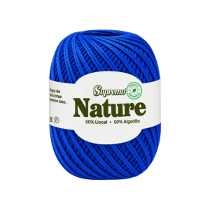 fio nature supremo cor azul royal, fio de liocel e algodão