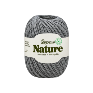 fio nature supremo cor cinza claro, fio de liocel e algodão