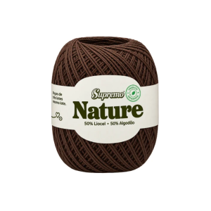 fio nature supremo cor marrom, fio de liocel e algodão