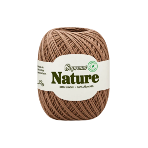 fio nature supremo cor marrom claro, fio de liocel e algodão
