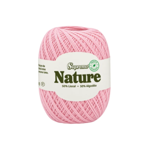 fio nature supremo cor rosa bebê, fio de liocel e algodão