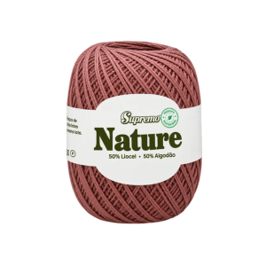 fio nature supremo cor rosa vintage, fio de liocel e algodão