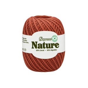 fio nature supremo cor terracota, fio de liocel e algodão