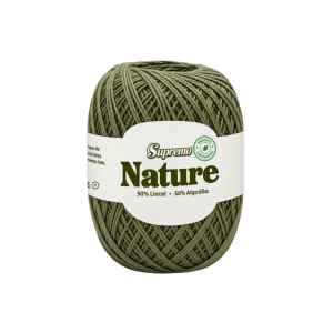 fio nature supremo cor verde oliva, fio de liocel e algodão