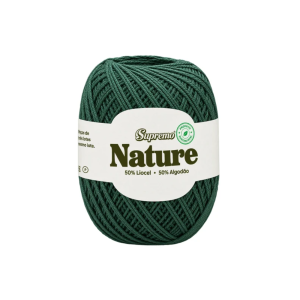 fio nature supremo cor verde pinheiro, fio de liocel e algodão
