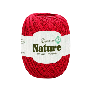fio nature supremo cor vermelho, fio de liocel e algodão