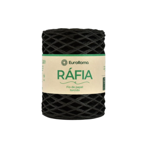 fio de ráfia torcido euroroma cor preto