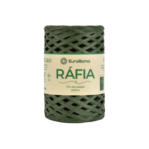 fio de ráfia plano euroroma cor verde musgo