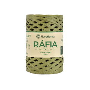 fio de ráfia plano euroroma cor verde oliva